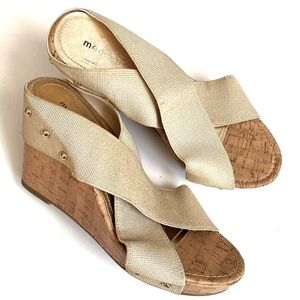 Madden Girl Golden Nautic Wedge Sandals, Size 8.5